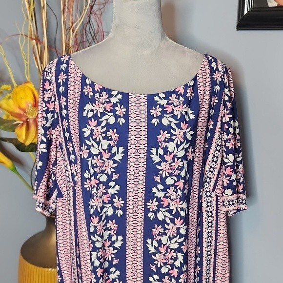 Eliza J Floral Border Print Jersey Dress Size 18W NWT - Picture 4 of 16